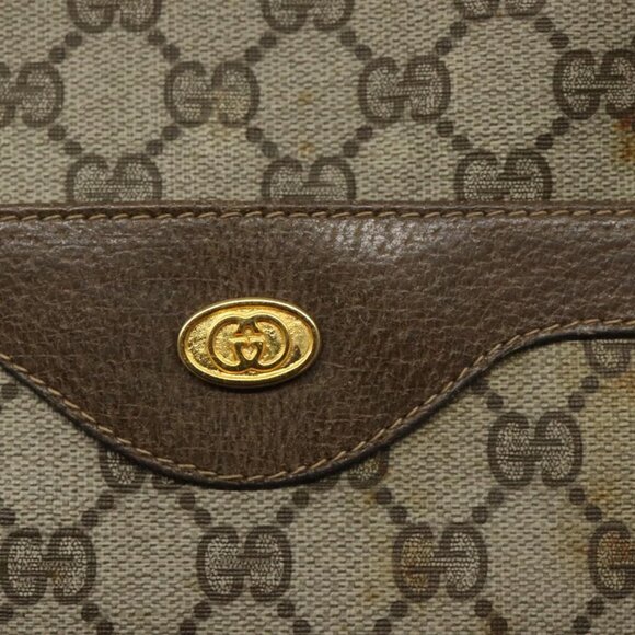 GUCCI GG Supreme Web Sherry Line Tote Bag PVC Beige Gold - Picture 13 of 16